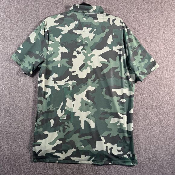 RLX Ralph Lauren Polo Shirt Mens Medium Green Camo Golf Wicking Stretch Tech - Picture 3 of 13